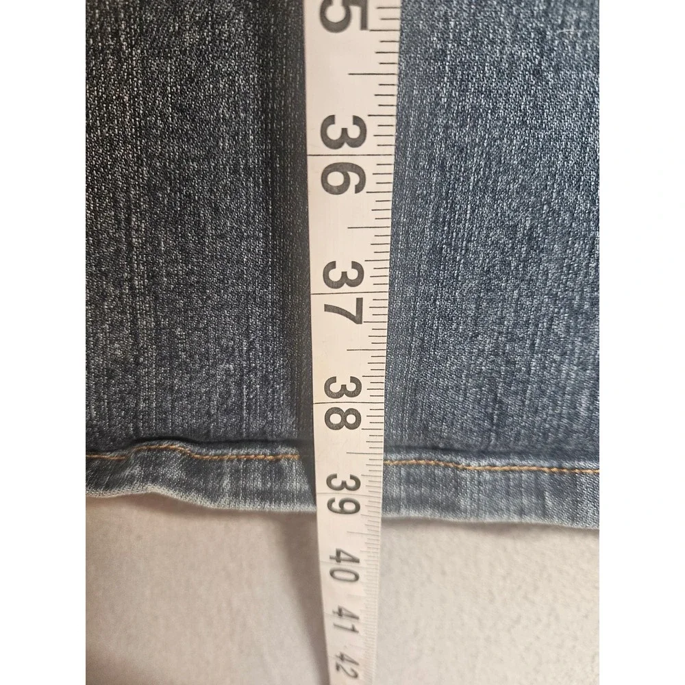 Candies Womens Low Rise Bootcut Jeans Animal Print Pockets Blue Size 7 CB06W20V